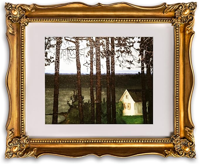 Vintage 11x14 Picture Frame with Embossed Flower, Ornate Gold Frame for 11x14 or 8x10 Photos with White Mat, Antique Baroque Frames with Hook for Wall Mounting Display(Bronze)