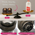 Kate Aspen Taper Candle Holders for Candlesticks, Smoke Grey Ribbed Glass Candlestick Holders Set of 4 - Candlestick Stand Decor, Fall Home Decor Accents, Modern Centerpieces, Black Candle Holder