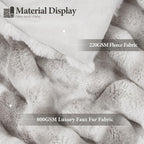 Touchat Luxury 1000GSM Rabbit Faux Fur Blanket, Super Heavy Warm Cozy Brown Blankets for Couch Bed Sofa, Ruched Plush Fuzzy Elegant Soft Reversible Mink Blanket Living Room Bedroom, 90" x 90"