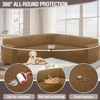 HDCAXKJ Sectional Couch Cover L Shape Stretch Sofa Covers Washable Jacquard Corner Couch Slipcover Non Slip Sectional Slip Cover U Shaped Furniture Protector for Pets Dogs (Light Brown, X-Large)