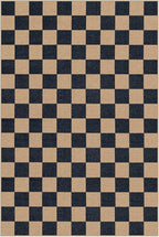 Lahome Checkered Easy Jute Carpet, Washable Area Rug 6x9 Neutral Outdoor Patio Rug, Farmhouse Checkerboard Non Slip Non Shedding Floor Carpet for Dining Living Room Deck Sunroom