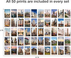 Y2K BOO Urban Wall Collage Kit - 50 Aesthetic Posters Featuring Famous American Cities & Landmarks, Trendy 4"x6" Prints for Teen Bedroom, Dorm Room & Apartment Wall Decor