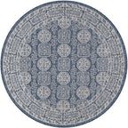 Keen Home Design Terrace Outdoor Round Rug - 5ft Round Washable Indoor/Outdoor Rug for Patio, Kitchen, Balcony, Beach, Garden, Deck and Porch, Size: 5'3" Round