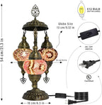 Mozaist Turkish Mosaic Lamp with Bulb – 3 Mosaic Sphere Table Light, Purple Basil