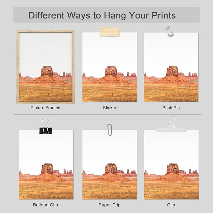 SIGNWIN Poster Bathroom Decor 11"x14"x 4, Wall Art Room Decor Multicolor for Living Room, Bedroom, Office Arizona Texas Mountain Valley Landscape Nature Wilderness Wall Art Decorative Southwest