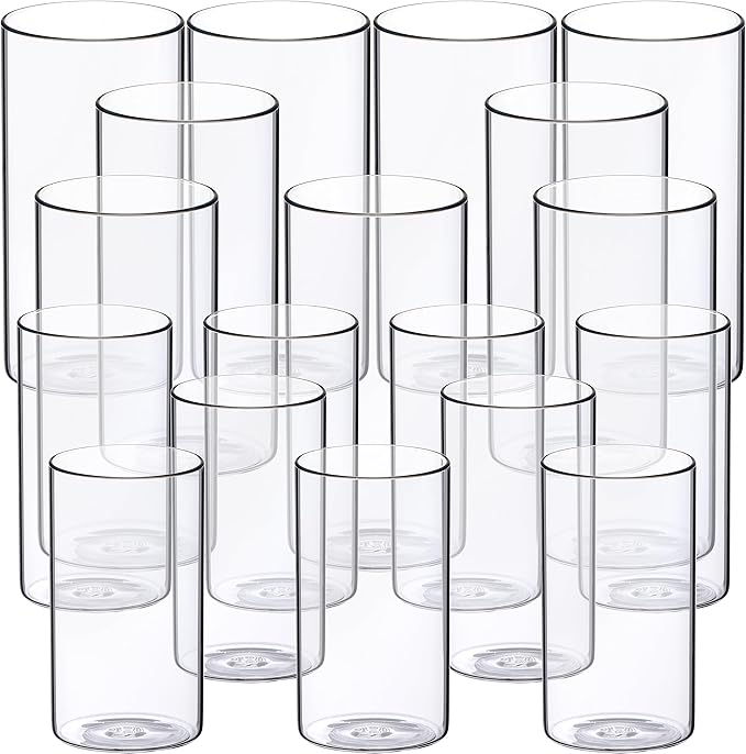 WDHODEC Bud Vases for Flowers 18 PCS, 6" 8" Clear Glass Cylinder Vase Hurricane Candle Holders Floating Pillar Wedding Centerpiece Birthday Party Decoration