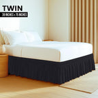 Utopia Bedding Twin Elastic Bed Ruffle - Easy Wrap Around Ruffle - Microfiber Bed Skirt with Adjustable Elastic Belt 16 Inch Tailored Drop - Hotel Quality Bedskirt, Fade Resistant (Twin, Black)