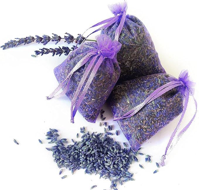 Cedar Space Lavender Sachet Bags for Drawers and Closets 24 Lavendar Sachet Bags Filled with Premium Dried Scented Lavender Bridal Shower Favors Home Fragrance Sachet Packets Closet Smell Freshener