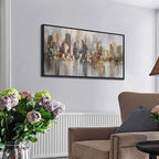 New York City Wall Art -Framed Modern Abstract Wall Art for Living Room, Office & Bedroom Cityscape & Paintings for Bedroom brooklyn bridge Pictures Wall Decor Chicago Artwork for Walls 20×40IN