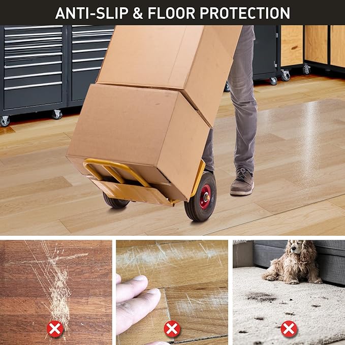 3'x10' Vinyl Runner Rug for Hallway, Clear Waterproof Kitchen Mat for Floor, Non-Slip Plastic Floor Mat for Entryway, Easy Clean Durable Area Mat for Bedroom, Laundry Room