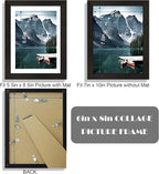 6x8 Picture Frame with Real Glass - Display Pictures 5x7 with Mat or 6 x 8 without Mat, Photo Frame for Wall or Table Top Display(Black, 3 Pack)