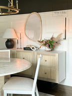 Irregular Wood Frame Boho Mirror - Large Wall Mounted Accent, Asymmetrical, Modern Aesthetic Wall Decor for Bedroom, Entryway, Living Room, Bathroom (Natural)