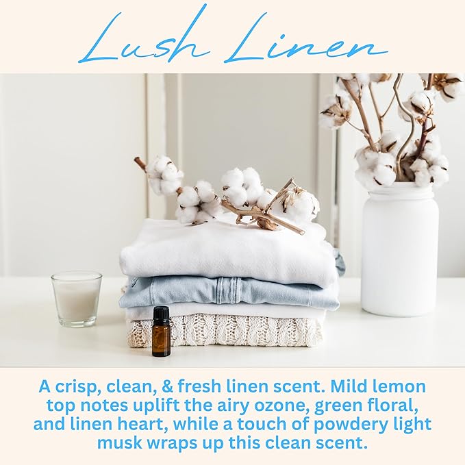 Lush Linen Scented Candle, Many Scents to Choose from, All Natural Non-Toxic Soy Wax, Handmade in The USA(Lush Linen)