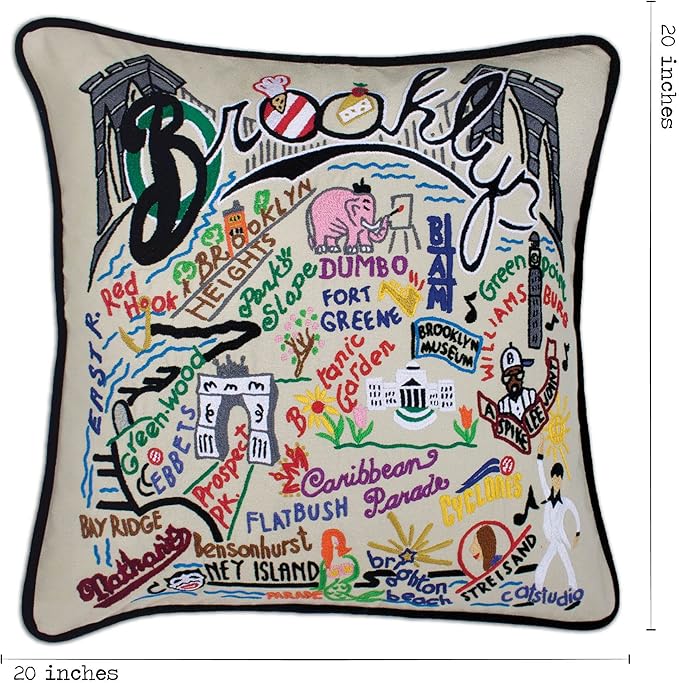 Catstudio Brooklyn Embroidered Decorative Throw Pillow