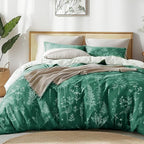 Love's cabin Emerald Comforter Set King - King Size Comforter Set, 3 Pieces Cute Floral Bedding Sets for All Seasons,1 Soft Reversible Botanical Flowers Comforter and 2 Pillow Shams