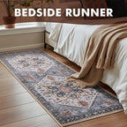 Runner 2x6 Runners for Hallways Runner-Rugs for Bedroom Soft Kitchen Machine Washable Vintage Oriental Floral Medallion Laundry Rug Non Slip Blue Rust