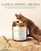 AOOVOO Sandalwood Oud Candle - Sandalwood Candle, Scented Candles, Soy Candles for Home Scented, 9oz