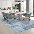 Area Rugs 10x14 Living Room: Washable Rug Modern Abstract Large Rugs Soft Non Slip Neutral Rug Stain Resistant Indoor Carpet for Bedroom Kitchen Dining Room Home Office Rugs(Blue, 10'x14')