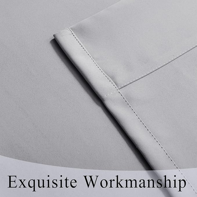 Fcosie Bronze Grommet Flame Retardant Curtains, Room Darkening Fire Resistant Drapes for Kitchen, Fireproof Drapery for Patio, 80% Light Reducing Window Drapery, Greyish White, 84Wx84L Inches, 2 PCS