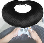 Professional Gaming Pillow for Lap; Arm Rest Pillow Gaming Lap Pillow with Crochet Support - Eliminate Pain in Gaming (Black)