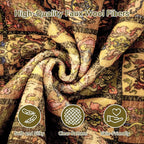 Topllen Washable Area Rug - 3'x5' Boho Bedroom Rug Indoor, Non-Slip Low-Pile Rugs for Living Room Bathroom Kitchen Front Door, Entry Throw Carpet Stain Resistance (Yellow, 3x5ft)