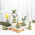 Bud Vases in Bulk 50, Glass Vases for Centerpieces, Small Vases for Flowers, Small Flower Vase for Centerpieces, Mini Vintage Vase, Green Bud Vases for Wedding Table Decor