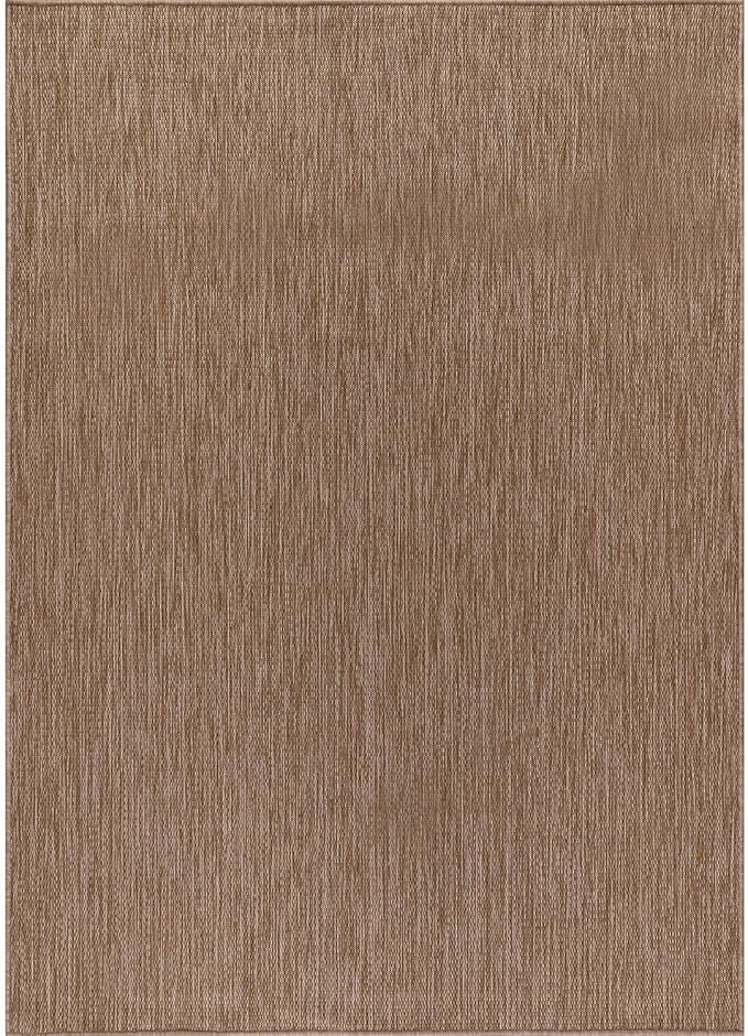 CAMILSON Outdoor Rug 6x9 Modern Area Rugs for Indoor and Outdoor Patios and Porches - Waterproof, Washable, Non-Shedding, Easy-to-Clean Outside Carpet (6 x 9, Solid - Jute)