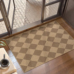 Lahome Checkered Easy Jute Rug, 2x3 Entryway Rug Indoor Outdoor Front Door Mat, Farmhouse Neutral Non Slip Non Shedding Washable Kitchen Mats for Floor Foyer