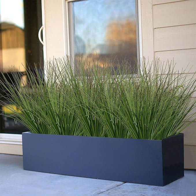 Artificial Grass,Fake Grass Artificial Shrubs Wheat Grass Greenery,Fake Grass Decor Artificial Plants Ornamental Grass Outdoor Fake Grass Green Leaves for Decoration(12PCS)