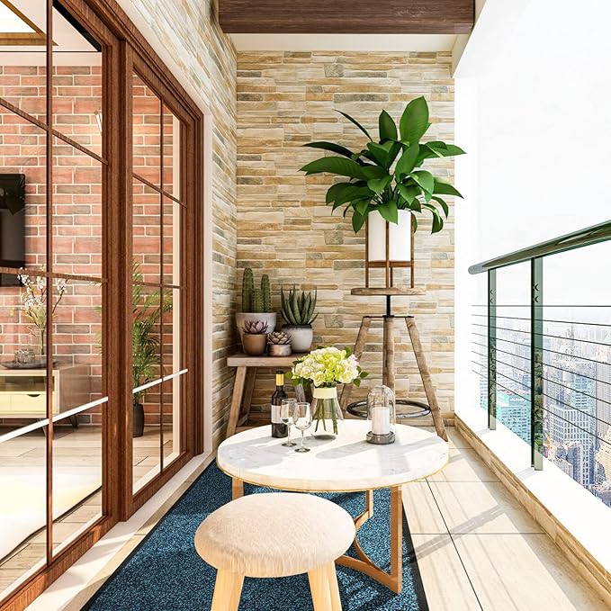 Mibao Front Door Mat, Dirt Trapper Welcome Mat for Outdoor Indoor, Non-Slip Waterproof Doormat, Durable Machine Washable Low Profile Entry Rug for Back Door Outside Patio Porch, 72" x 24", Blue