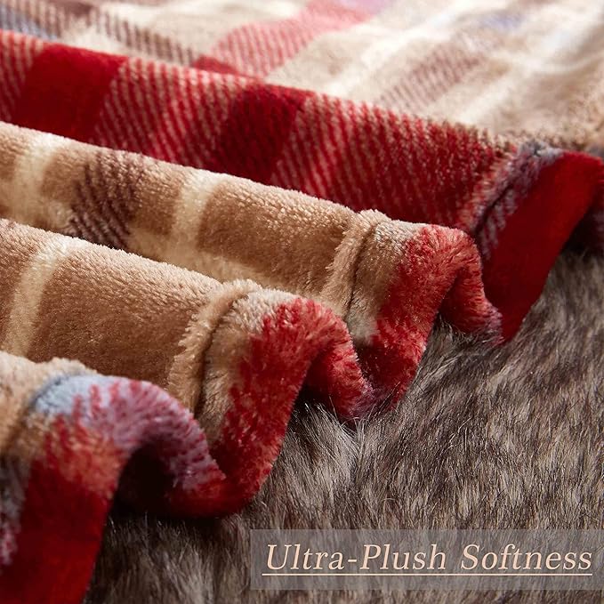 MERRYLIFE Throw Blanket Plaid | Ultra-Plush Soft Colorful Oversized | Decorative Couch Travel Blanket | Queen Size(90" 90", Love Urban)