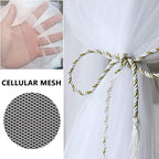 Bed Canopy, Canopy Bed Curtains Bed Drapes for Full Queen King Size Bed Mosquito Net Bed Canopy Curtains for Patio Indoor Outdoor Room Decor Screen Netting Canopy Curtains White