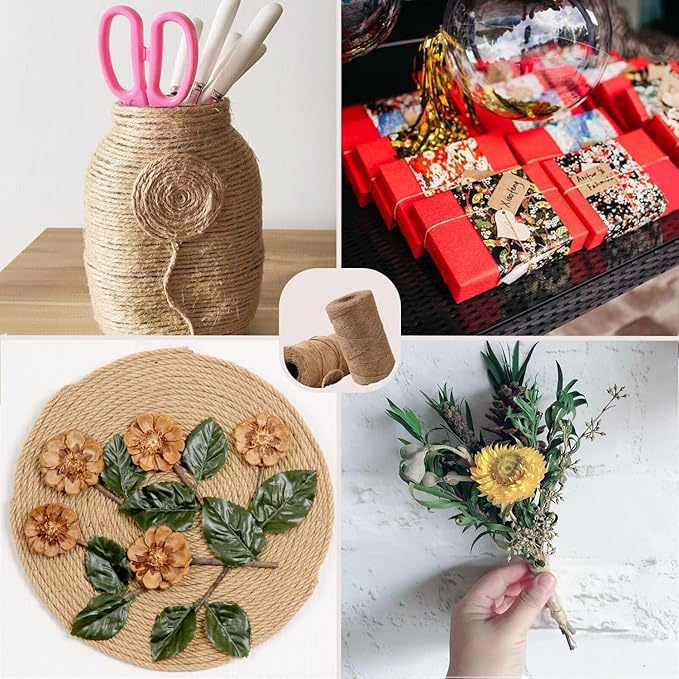 Small Clothes Pins for Photos,100PCS Mini Wooden Clothes Pins with 328 Feet Jute Twine,1.4 inch Tiny Clothes Pins for Photos,Crafts,Hanging Pictures,Baby Shower,Clip Photo Holders