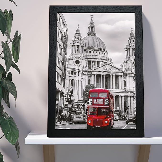 VCK Poster Frames 13x19 Black 3 Pack, Solid Wood Picture Frames for Wall Mounting Hanging Art and Puzzle Frame