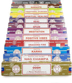 Satya Natural Incense Sticks Assortment – 12 Pack, 15g Each – Hand Rolled in India – Aromatherapy, Meditation, Yoga, Relaxation, Stress Relief, Home Fragrance