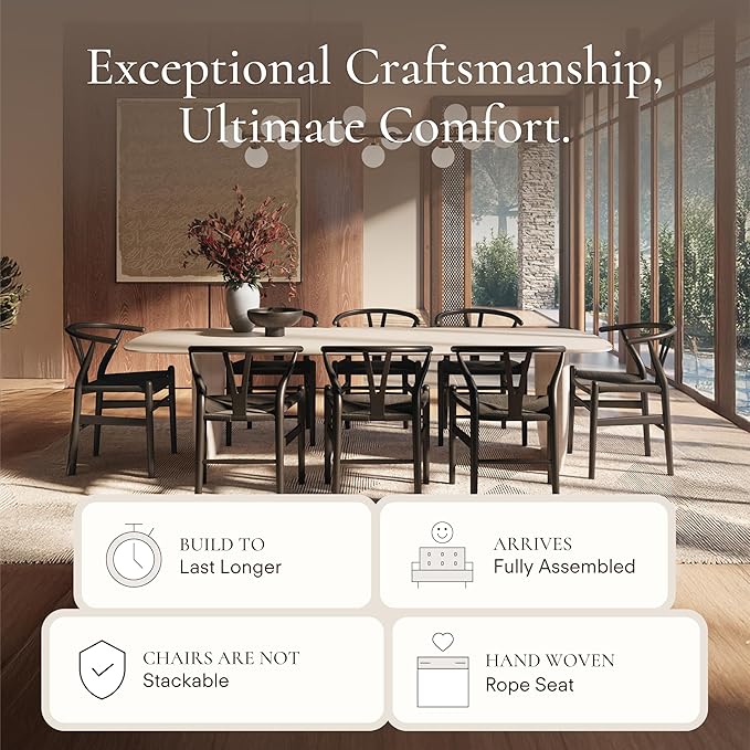 POLY & BARK Weave Chair Set of 2 in Pitch Black