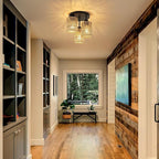 Boho Light Fixtures Ceiling Mount, 3-Light Boho Flush Mount Ceiling Light, Rattan Woven Chandelier Lighting for Farmhouse Bedroom Hallway Entryway Kitchen Nursery