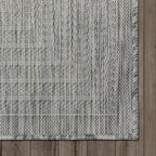 Adiva Rugs Outdoor Indoor Area Rug, Weather Resistant, Easy to Clean, Stain Resistant Floor Mat for Dining Room, Backyard, Deck, Patio (Silver Weiss, 6' x 9')