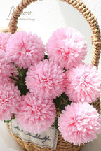 Floroom 12pcs Pink Faux Silk Mums Artificial Flowers Bulk Fake Chrysanthemums with Stems for DIY Wedding Table Centerpieces Floral Arrangements Vase Fillers Home Decorations