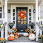 DiliComing Fall Wreath Front Door Wreath - 20 inch Fall Wreaths for Front Door, Autumn Wreaths with Pumpkin Maple Leavses for Indoor Outdoor Outside, Home Decor for Thanksgiving Harvest