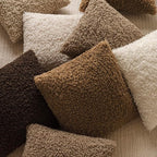 Foindtower Set of 2 Curly Teddy Wool Pillow Covers Decorative Boucle Textured Lumbar Throw Pillow Faux Fur Sherpa Pillowcases Sheepskin Fuzzy Cushion Case for Sofa Bedroom Car 12"x20" Dark Bronze