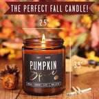 Pumpkin Spice Candle, Fall Candles - 'Pumpkin Spice' Pumpkin Candle I Infused w/Essential Oils I Autumn Scented Soy Candles for Home I Fall Home Décor I 9oz Reusable Jar, 50Hr Burn, Made in USA