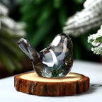 Crystal Glass Bird Figurines Grey Glass Bird Decoration Paperweight Hand Blown Glass Art Animal Collectible Figurines Gift for Women