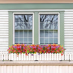 INQCMY Artificial Flowers for Outdoors Faux Plants Fake Flowers Spring Summer Decoration,12 Bundles Faux Silk Colorful Daisy Realistic UV Resistant for Outside Home Planter Window Porch Patio Yard