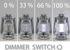 YAKii LED Vintage Metal Hanging Hurricane Lantern - 12 LED Dimmer Switch, Cold White Battery Operated for Power Outage Indoor Camping Outdoor Decoration (Silver Pack of 8)