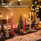 Glasseam Glass Tapered Candlestick Holders: 20Pcs Clear Taper Candle Holders Bulk Modern Small Candle Stick Candle Holder Short for Table Centerpiece Wedding Christmas Dinner Party Decor