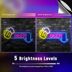 Beer Neon Signs Led Beer Neon Sign for Wall Decor Dimmable Bar Led Sign Neon Sign for Man Cave Bedroom Home Bar Shop Pub Bistro Party Game Room Decor Gifts
