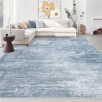 Area Rugs 8x10 Living Room: Washable Rug Modern Abstract Large Rugs Soft Non Slip Neutral Rug Stain Resistant Indoor Carpet for Bedroom Kitchen Dining Room Table Nursery Home Office Rugs(Blue,8'x10')