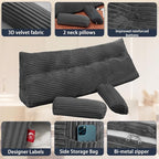 Headboard Wedge Pillow with 2 Pack Neck Roll Pillow Large Headboard Pillow Queen Wedge Pillow Headboard Soft and Supportive Bed Rest Reading Pillows for Sitting in Bed with Removable Cover