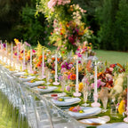 Glass Candlestick Holder,Striped Taper Candle Holders,Set of 6 Candle Stand for Table Centerpieces, Home Decor,Weddings,Festival and Parties (Pink Dimond)